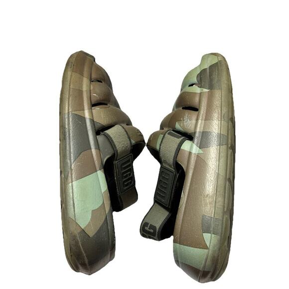 UGG Kids Sport Yeah Camopop Slides 4.5 Waterproof Camo Strap Back Open Toe - Picture 5 of 8